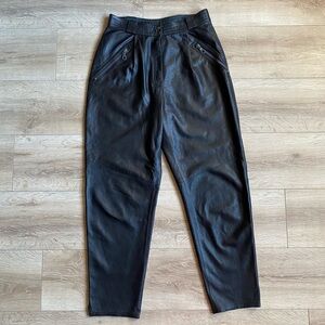 Vintage leather pants 100% Leather Rayon lined high waist motorcycle biker pants